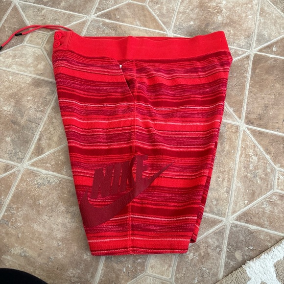 Nike Other - NIKE NICE USED VINTAGE 1994 RETRO MENS FC VENOM RED PINK ORANGE STRIPE SHORTS L